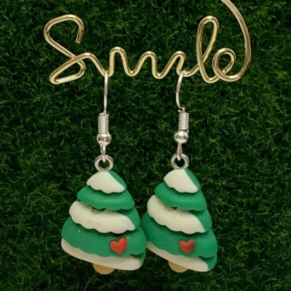 Christmas Earring, Christmas Tree Earring, Holiday Earring, Gift Idea, Tree - Picture 5 of 9